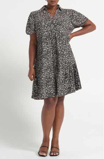 Abstract Print Jersey Dress