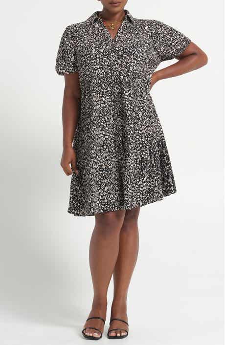 Abstract Print Jersey Dress