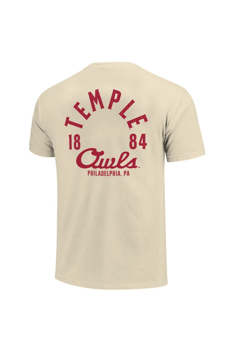 Men's Cream Temple Owls Comfort Colors Mascot Overlay T-Shirt, Alternate, color, Cream