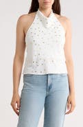 Renee C Heart Print Halter Top