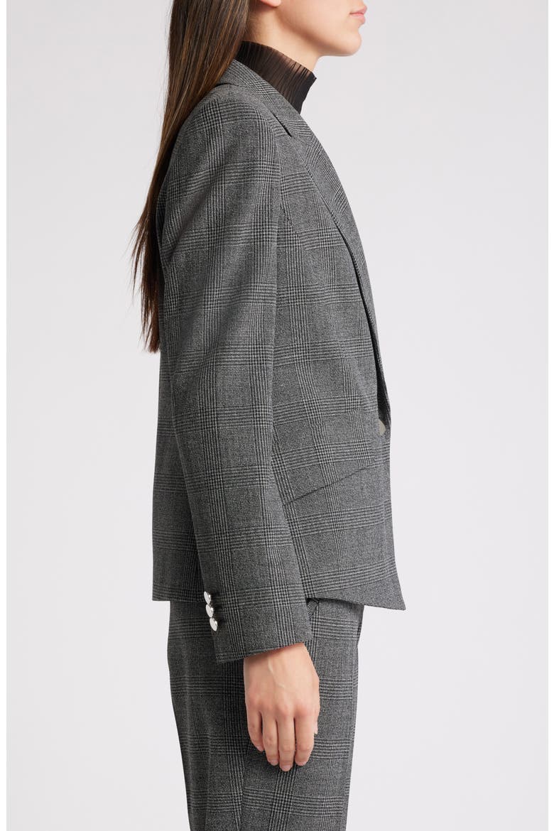 Jarinara Wrap Front One-Button Blazer, Alternate, color, CHARCOAL PLAID