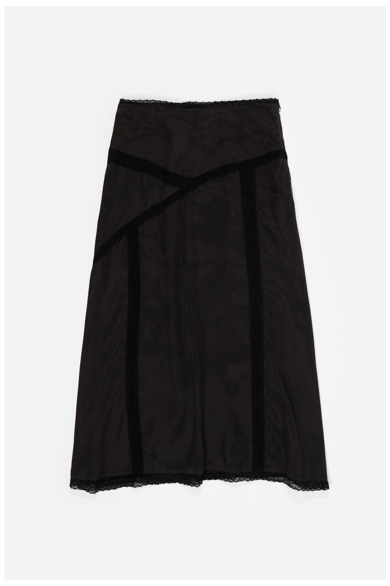 Lace Midi Skirt, Alternate, color, WASHED BLACK