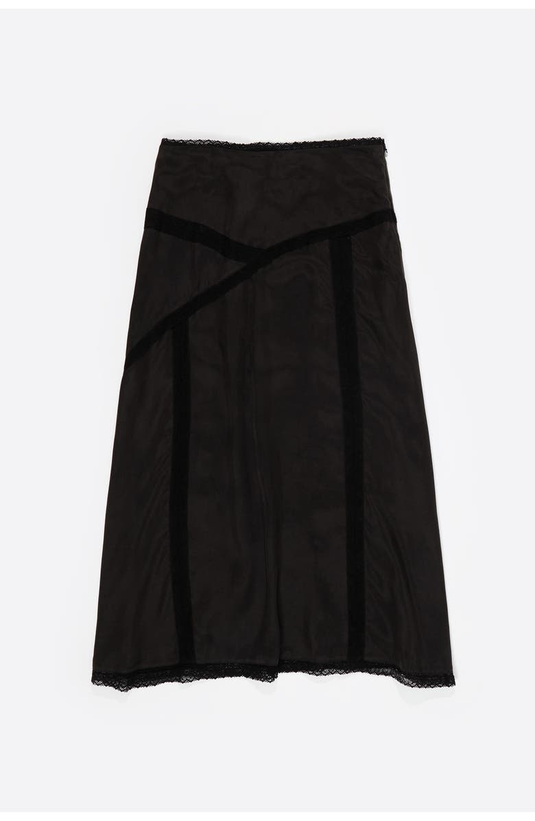 Bimba y Lola Lace Midi Skirt, Alternate, color, Washed Black