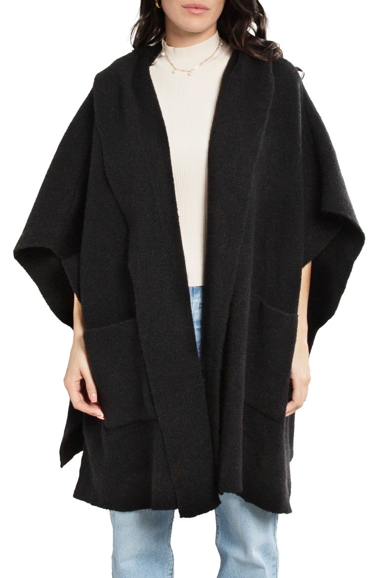 Oversize Hooded Topper, Main, color, BLACK