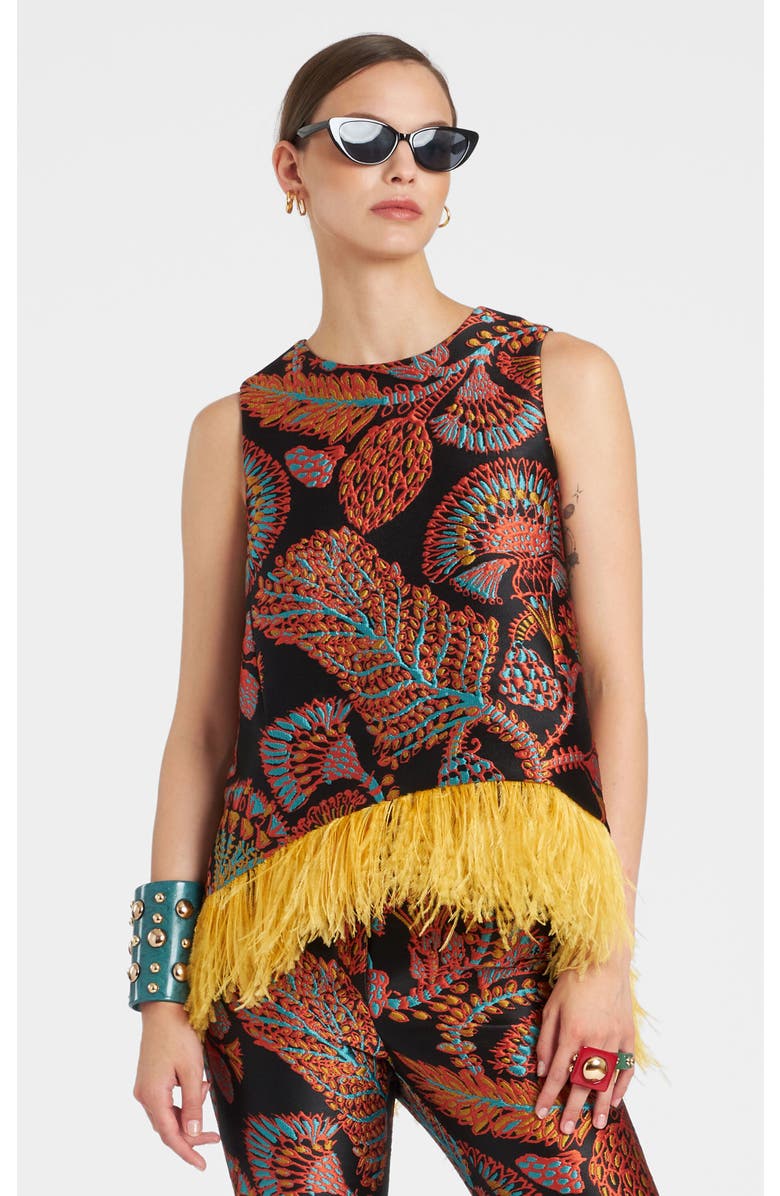 La DoubleJ La Scala Top Jacquard Sicomore Black, Main, color, Jacquard Sicomore Black