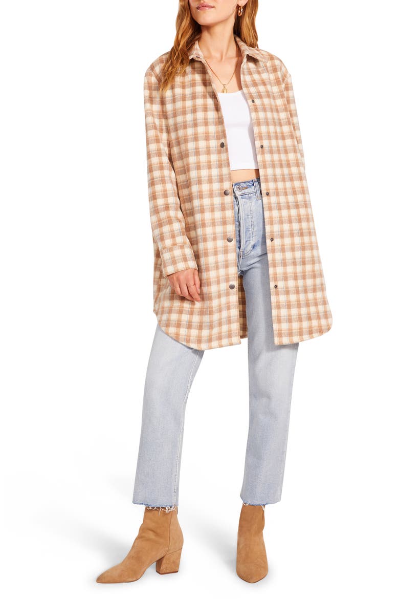 BB Dakota Eldridge Plaid Shirt Jacket, Alternate, color, CAMEL