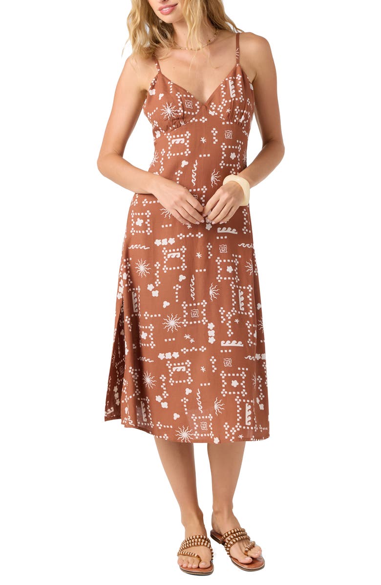 O'Neill Darleen Print Sundress, Alternate, color, Rustic Brown