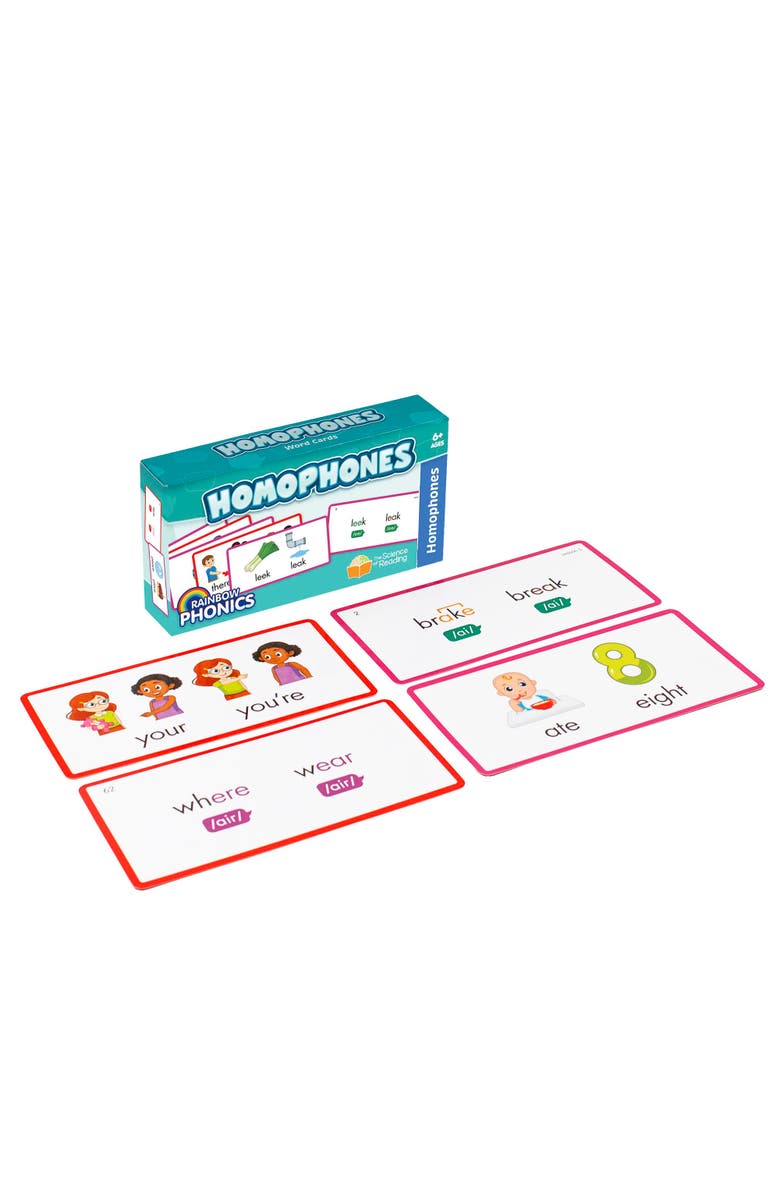 Junior Learning Rainbow Phonics Homophones Word Flash Cards, Alternate, color, Multicolored