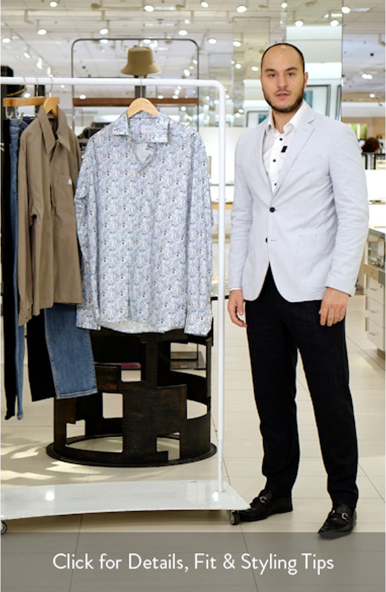 Slim Fit Paisley Cotton & Lyocell Dress Shirt, sales video thumbnail