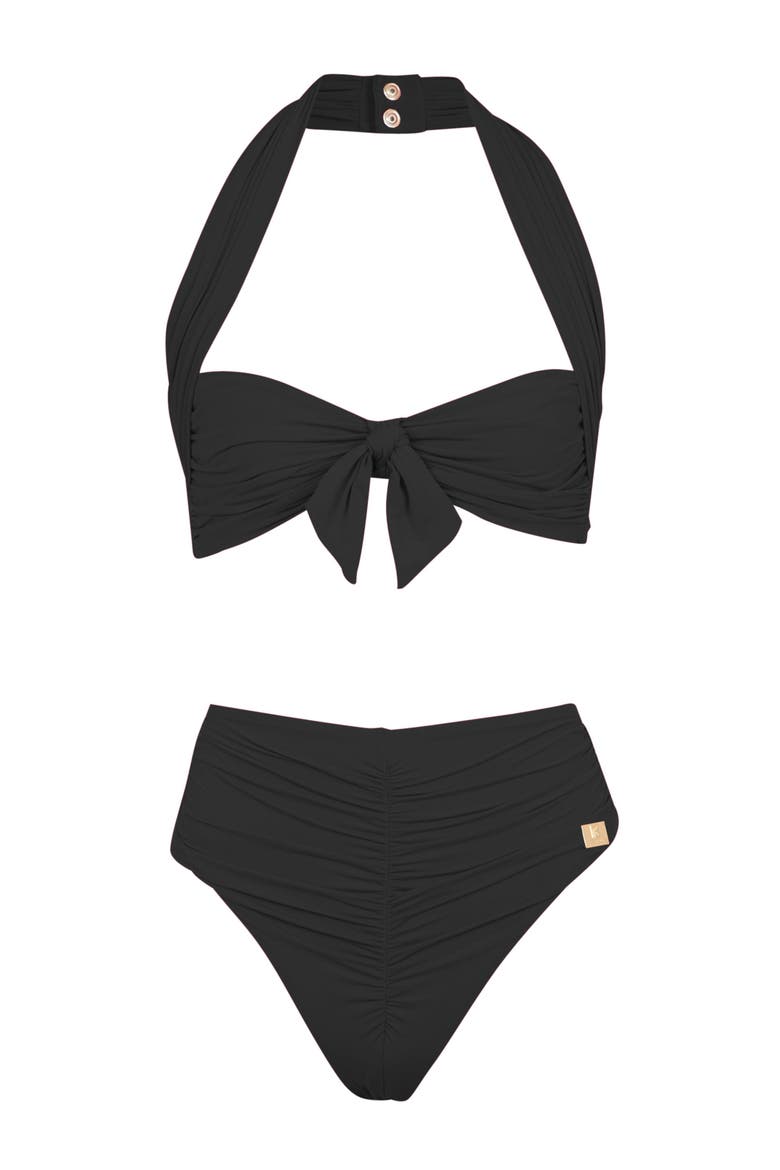 Plain Two-Piece Swimsuit, Alternate, color, Black