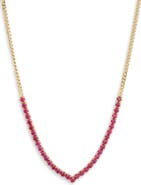 MESHMERISE Colorful Crystal V-Front Chain Necklace