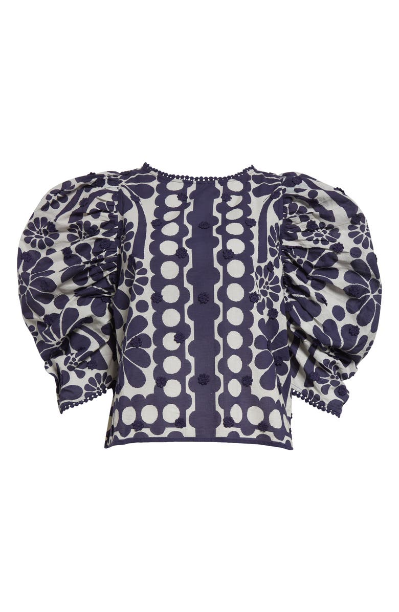 FARM Rio Floral Appliqué Cotton Top, Alternate, color, 