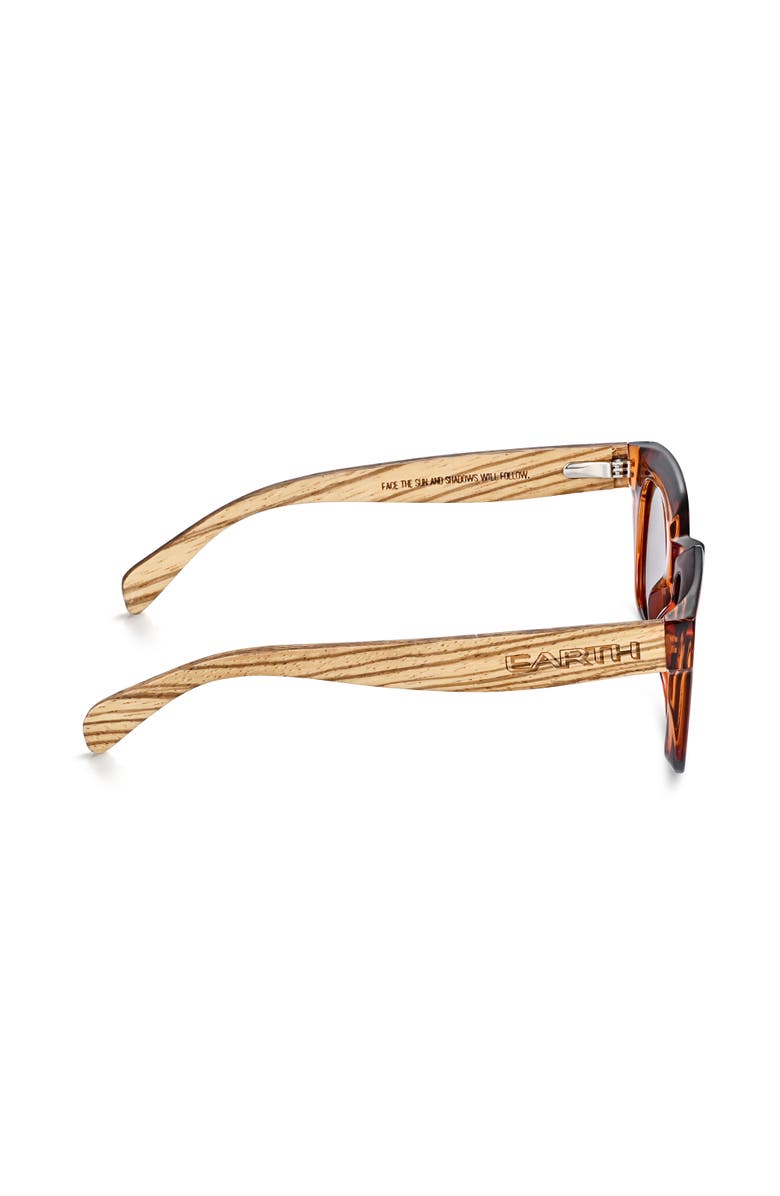 EARTH WOOD Antalya Polarized Sunglasses, Alternate, color, Zebra/Brown