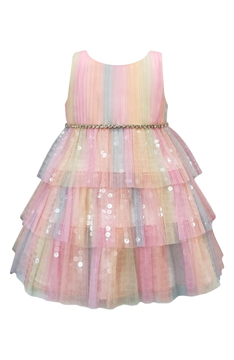 AMERICAN PRINCESS Sequin Tiered Dress, Main, color, 