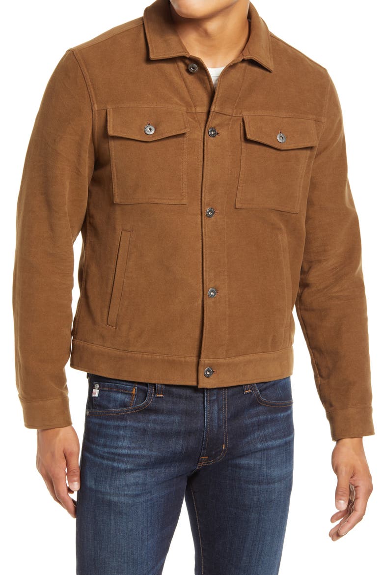 Trucker Jacket, Alternate, color, BROWN MOLESKIN
