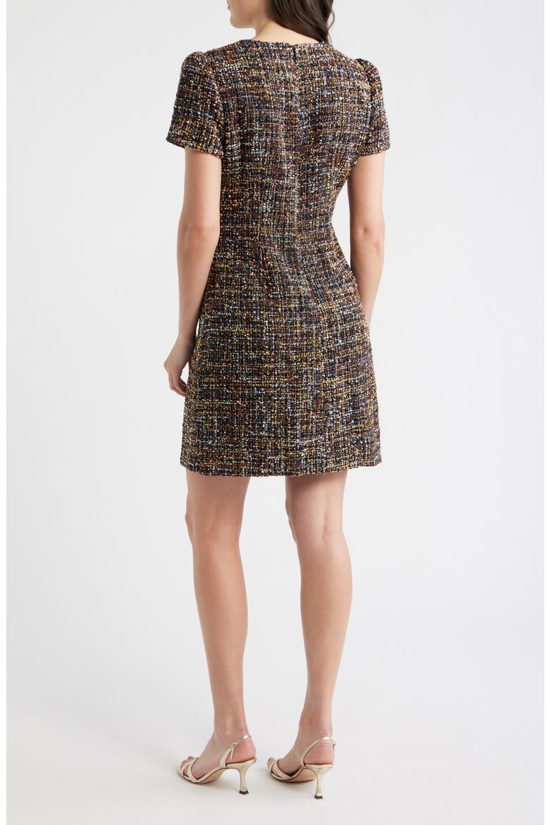 Jewel Neck Tweed Shift Dress, Alternate, color, NAVY MULTI