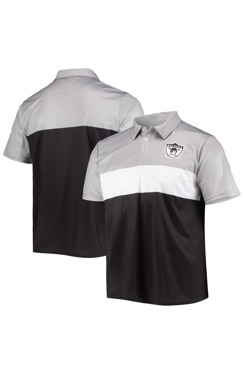 FOCO Men's FOCO Silver/Black Las Vegas Raiders Retro Colorblock Polo, Alternate, color, Gray