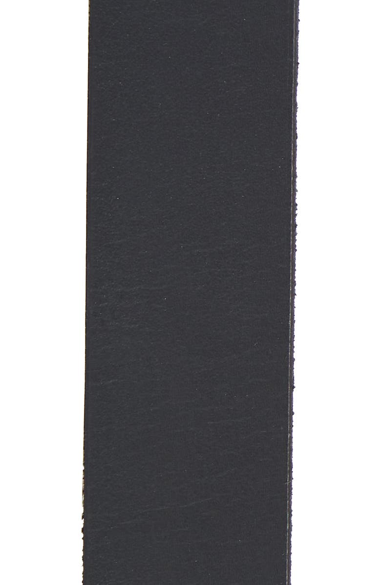 AllSaints Western Hexagonal Buckle Leather Belt, Alternate, color, Black / Warm Brass