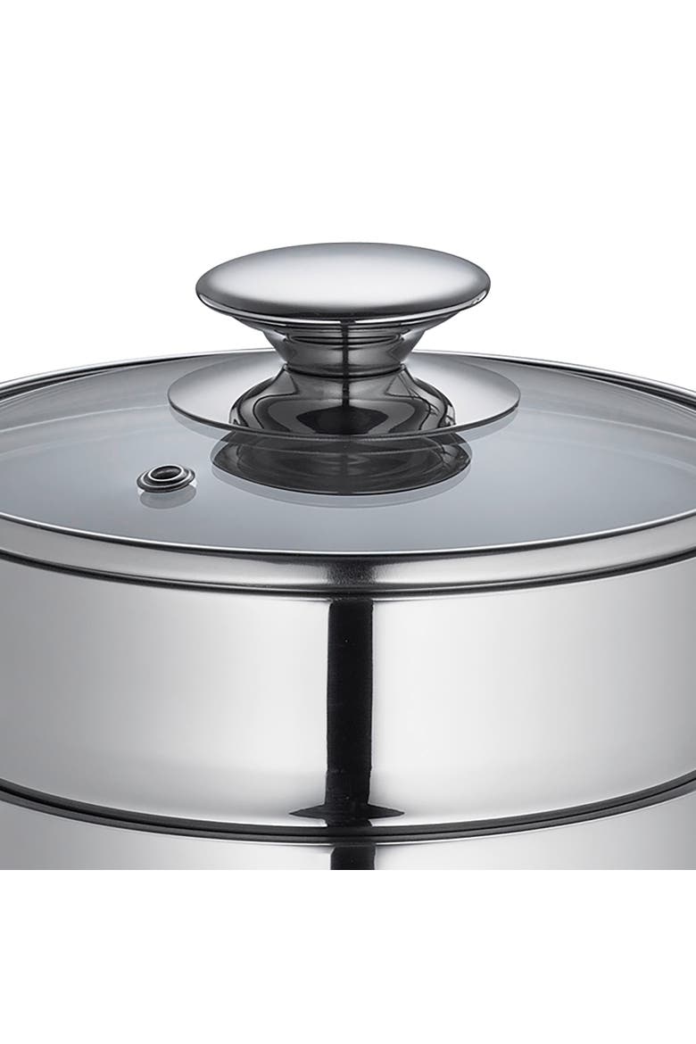 Mini Double Boiler Set w/ Glass Lid, 1.6 qt., 5.5-Inch Diameter, Alternate, color, Silver