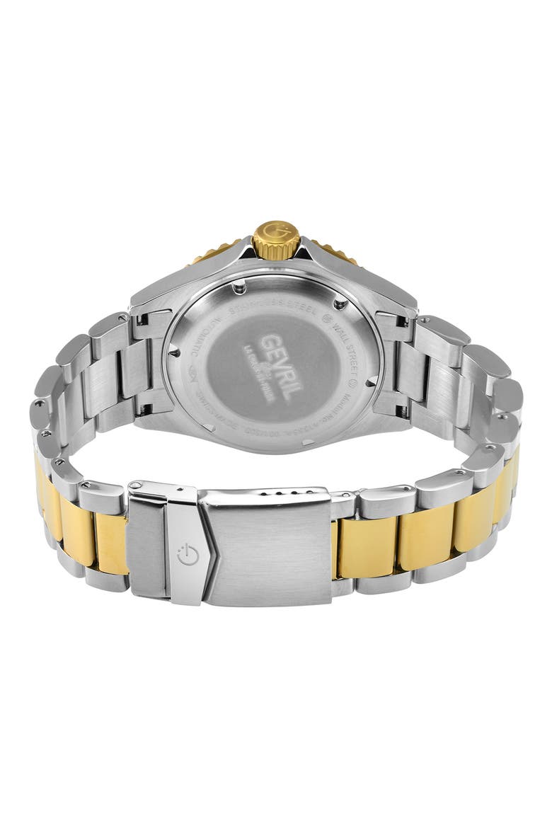 Wall Street Automatic Two-Tone Bracelet Watch, 43mm, Alternate, color, SILVER/ YELLOW GOLD