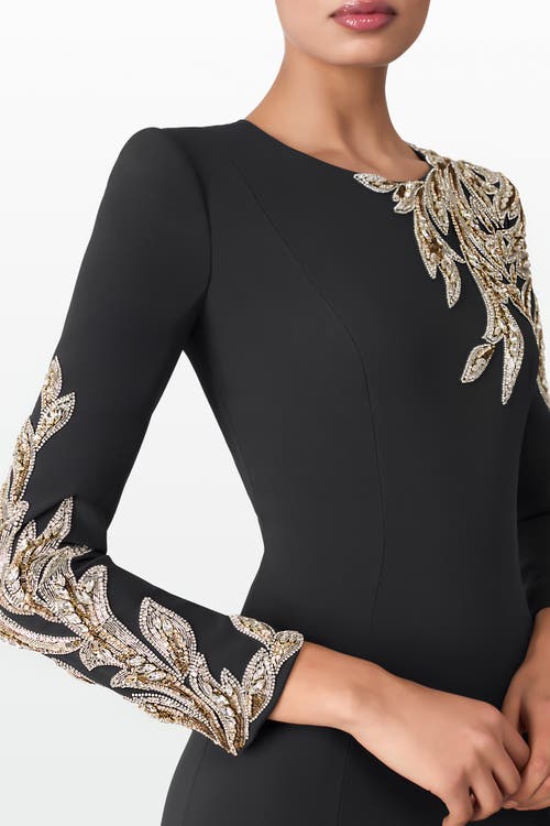 Jenny Packham Honor Sequin-embellished Maxi Gown In Gray