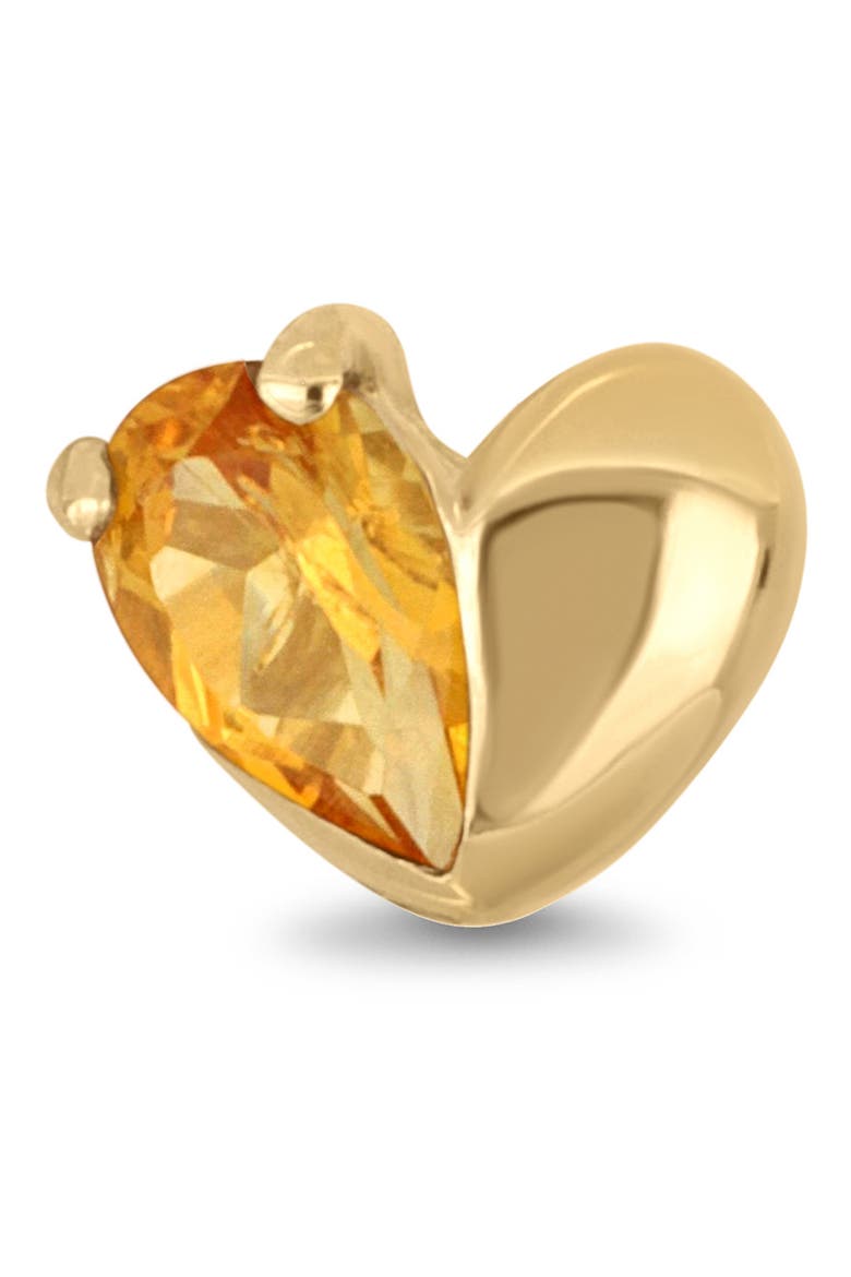 14K Gold Citrine Heart Stud Earrings, Alternate, color, CITRINE/ 14K GOLD