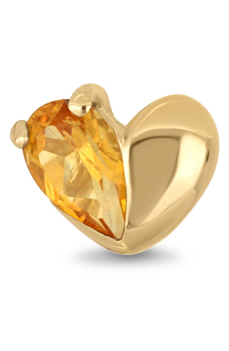 Bony Levy 14K Gold Citrine Heart Stud Earrings, Alternate, color, Citrine/ 14K Gold