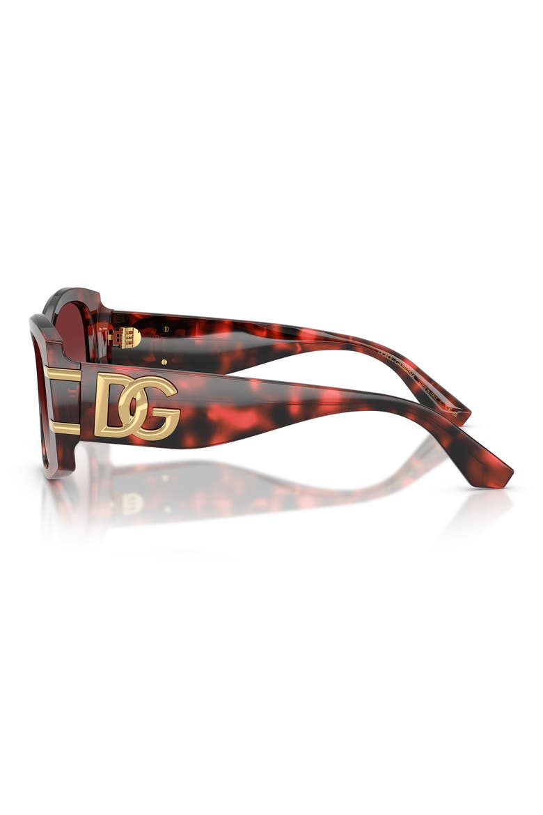 54mm Gradient Butterfly Sunglasses, Alternate, color, RED HAVANA / DARK BRANDY