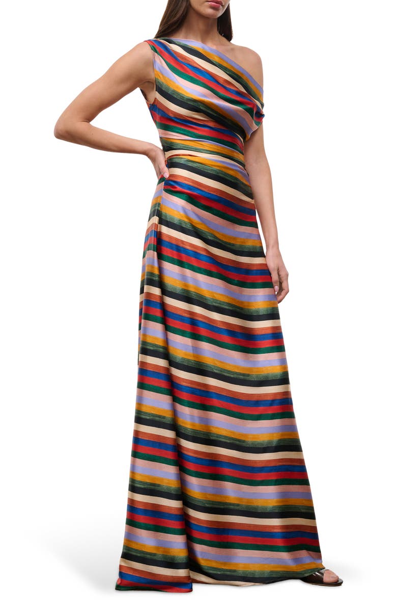 STAUD Phare Silk Blend Maxi Dress, Alternate, color, Artist Stripe