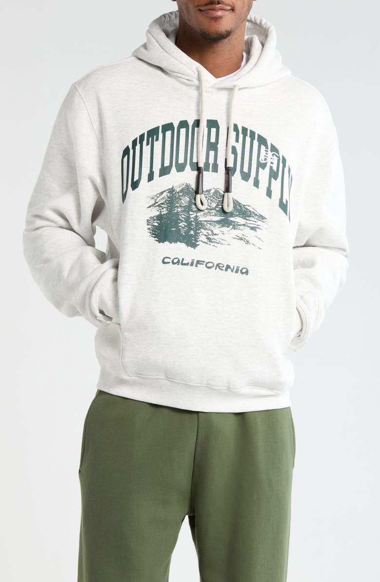 RC Outdoor Supply Gender Inclusive Logo Graphic Hoodie, Main, color, Heather Grey