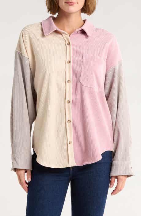 WISHLIST Colorblock Corduroy Shacket