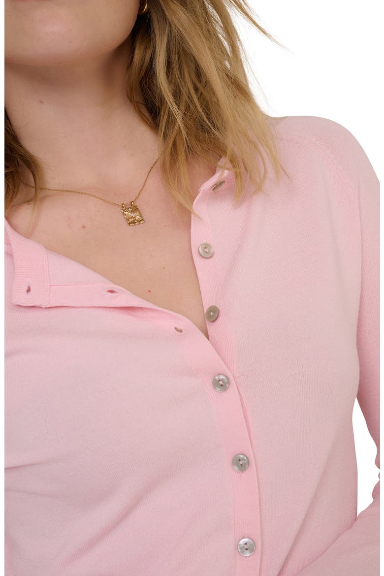 Essential Crewneck Cardigan, Alternate, color, PINK
