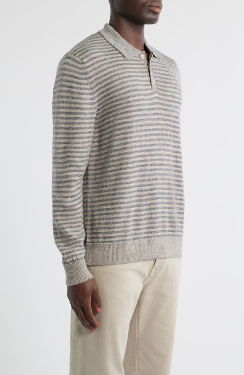 Alex Crane Anchor Merino Wool Polo Sweater In Gray