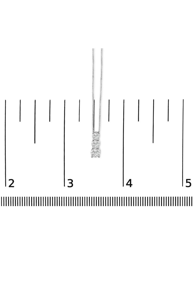 14K Gold 1/2 Cttw Lab Grown Diamond Three Stone Pendant Necklace, Alternate, color, White