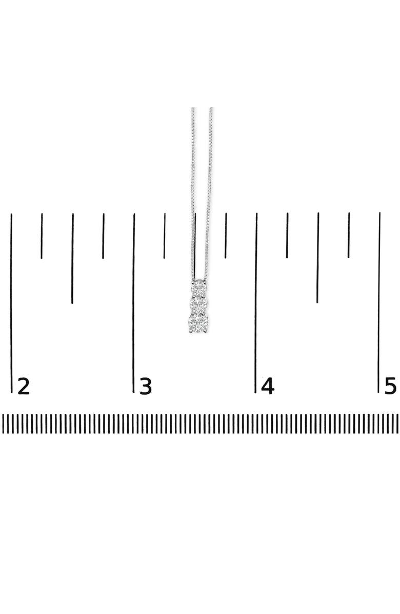 Haus of Brilliance 14K Gold 1/2 Cttw Lab Grown Diamond Three Stone Pendant Necklace, Alternate, color, White