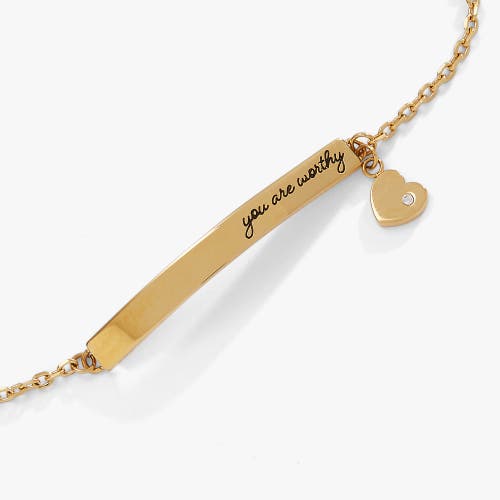 Alex And Ani You Are Worthy Inline Bracelet In Gold