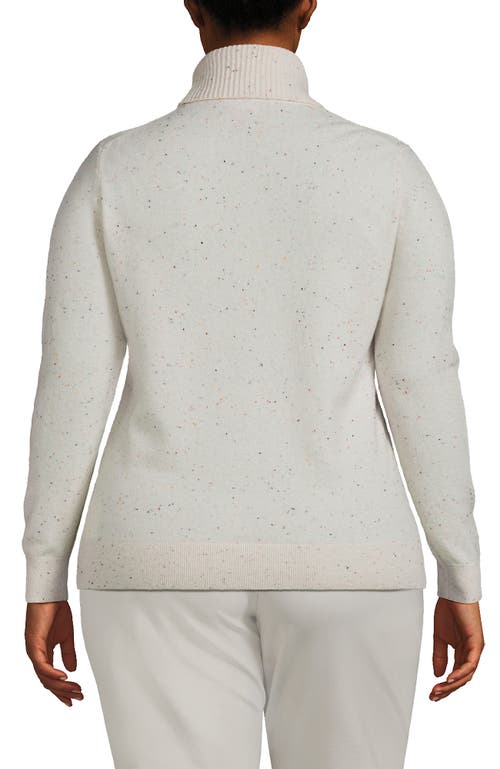 Lands' End Plus Size Cashmere Turtleneck Sweater In White