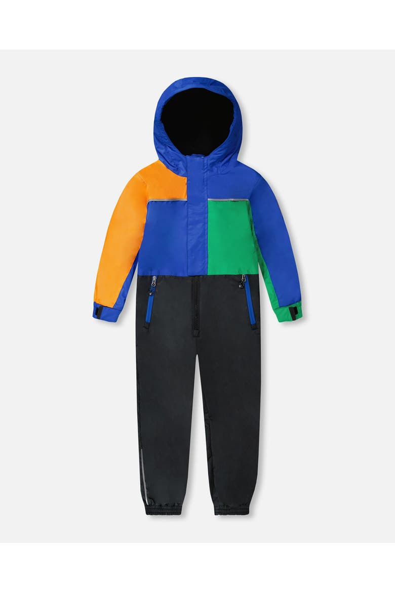 Kids Mid-Season Colorblock One-Piece Outerwear, Main, color, Royal Blue Colorblock