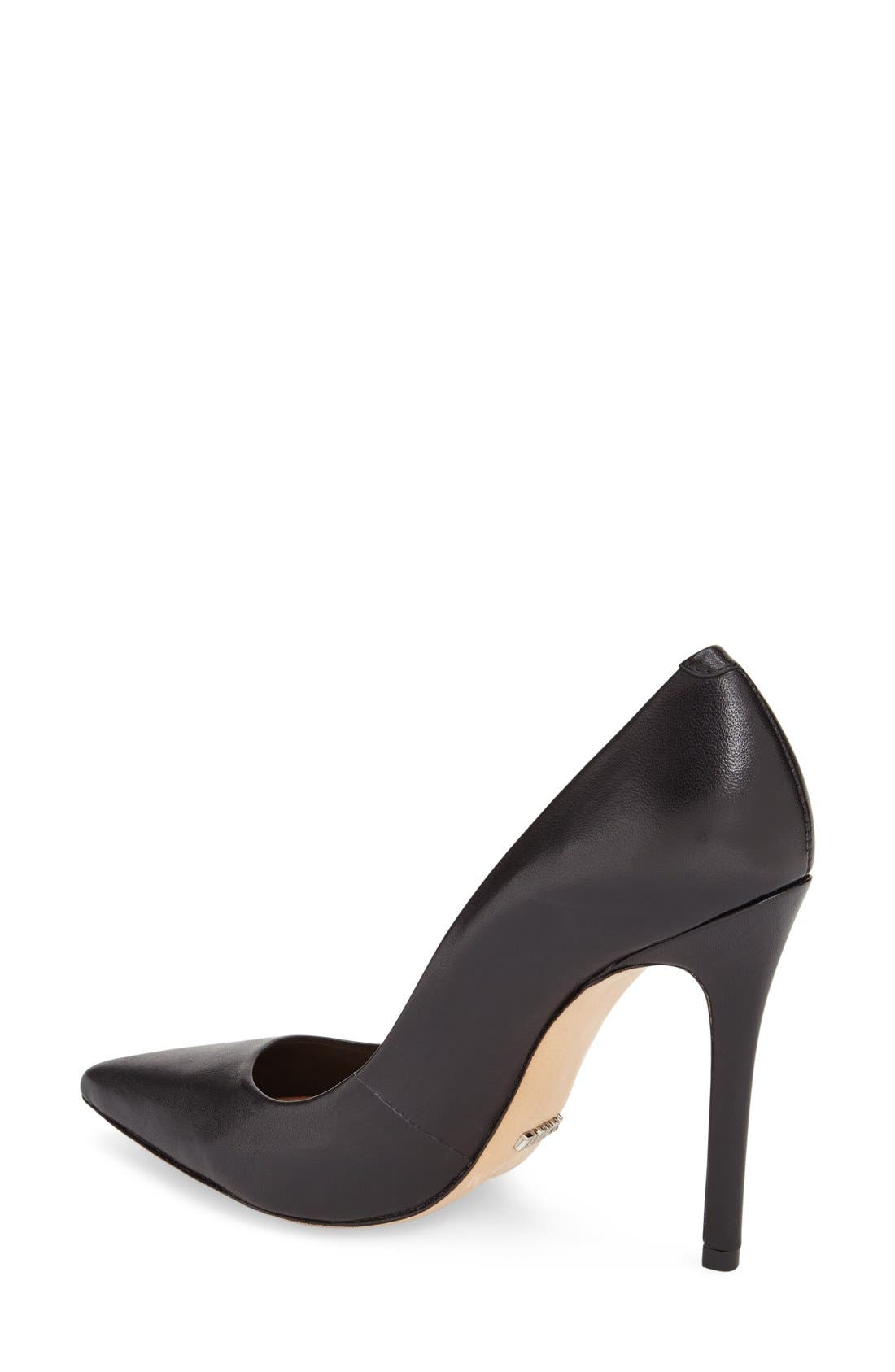 'Gilberta' Pump, Alternate, color, BLACK LEATHER