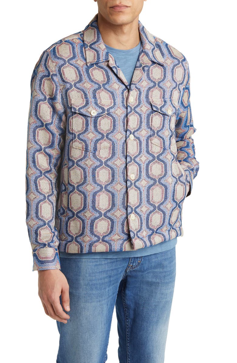 Corridor Mosaic Cotton Blend Military Jacket, Alternate, color, 