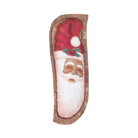 Wooden Bark Santa Claus Wall Decor