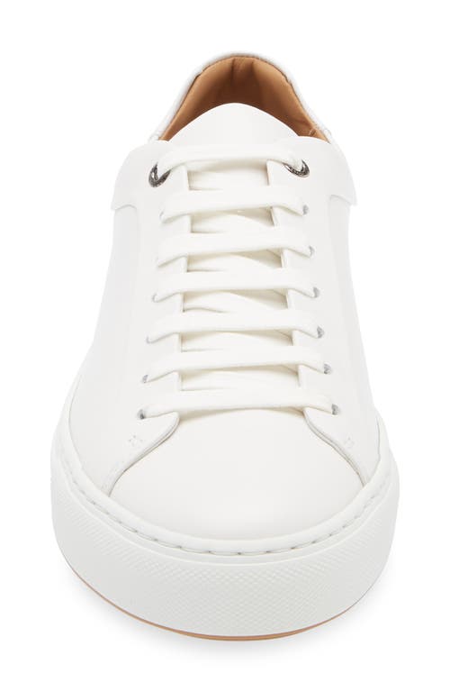 Hugo Boss Gary Tenn Mens Leather Low-top Trainers With Branded Lace Loop Nos In White