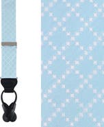 Trafalgar Rowan Geometric Pattern Silk Button End Suspenders