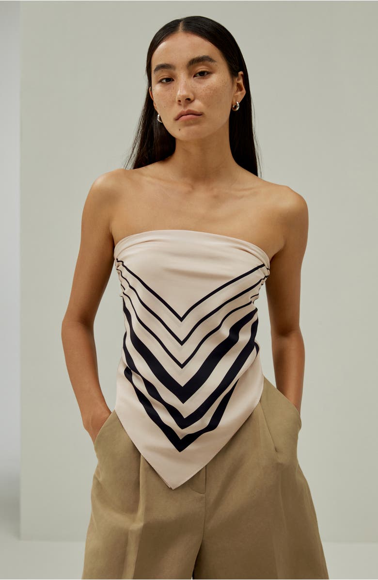 Lilysilk Geometric Print Silk Scarf, Alternate, color, Camel