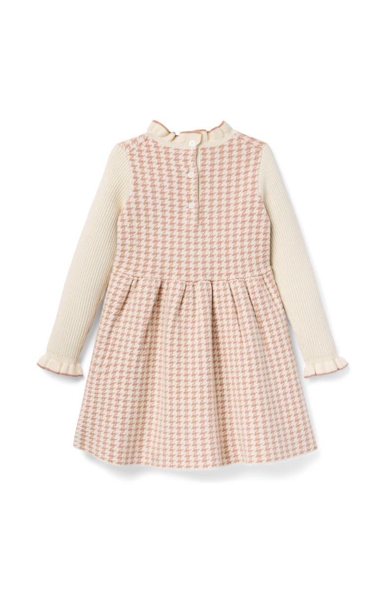 Janie and Jack The Houndstooth Sweater Dress, Alternate, color, Beige