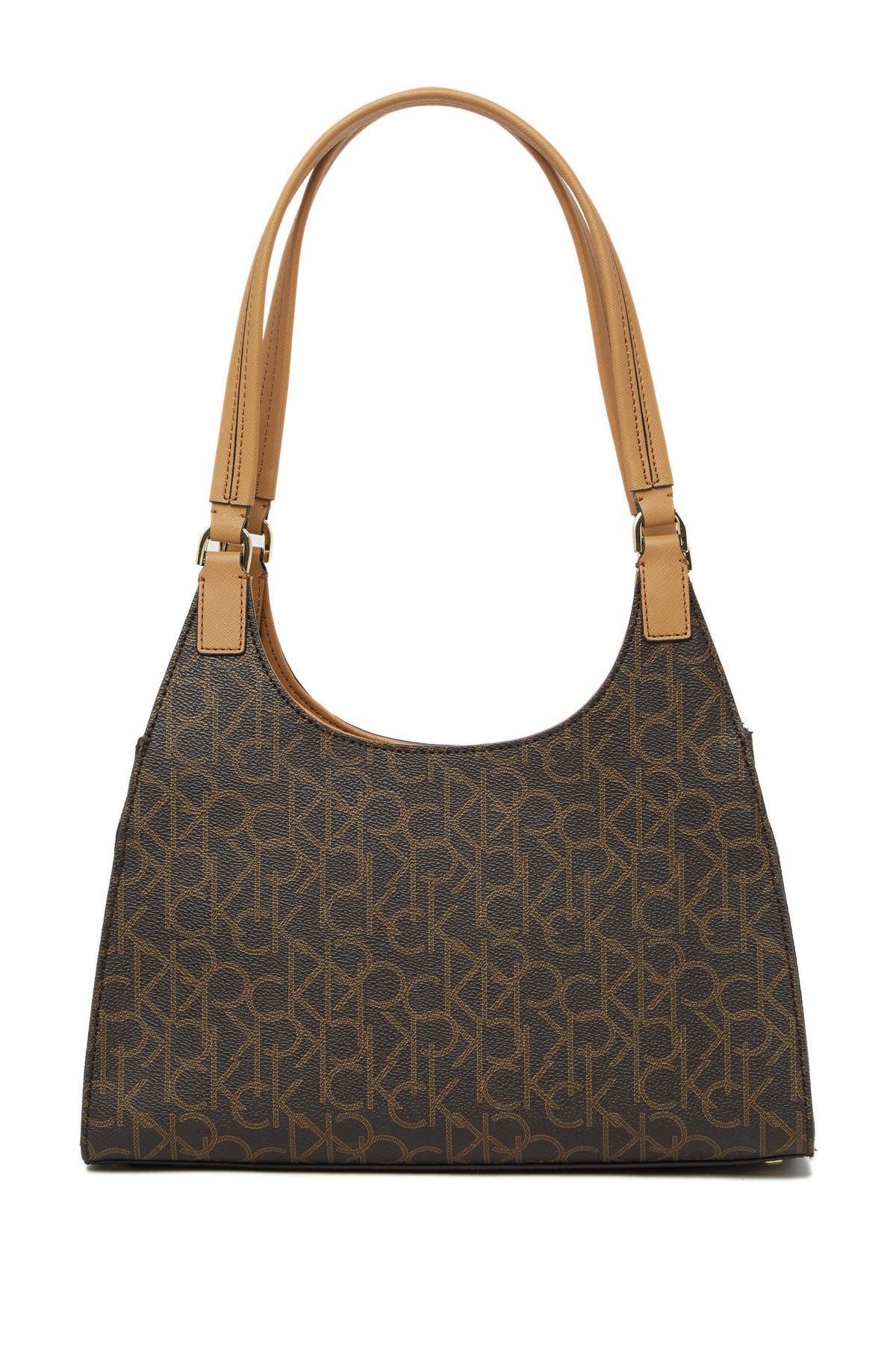 Calvin Klein Ava Signature Leather Organizational Shoulder Bag, Alternate, color, 