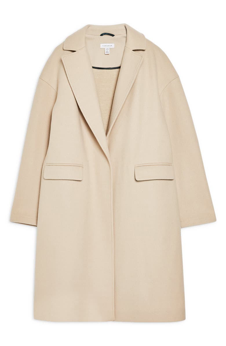 Topshop Lily Knit Back Midi Coat, Alternate, color,