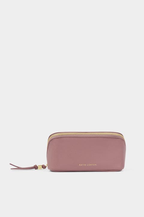 Fold-out Mirror Makeup Bag In Deep Rose