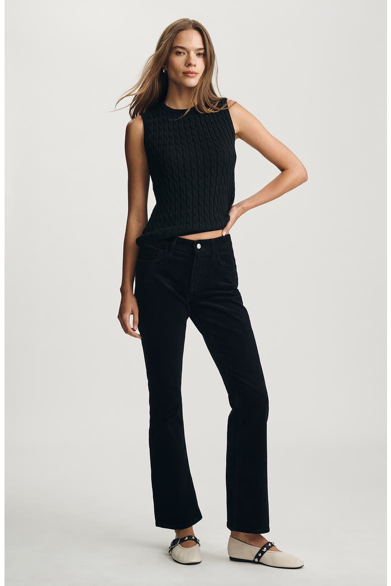 Cable Stitch Cotton & Cashmere Sweater Vest, Alternate, color, BLACK