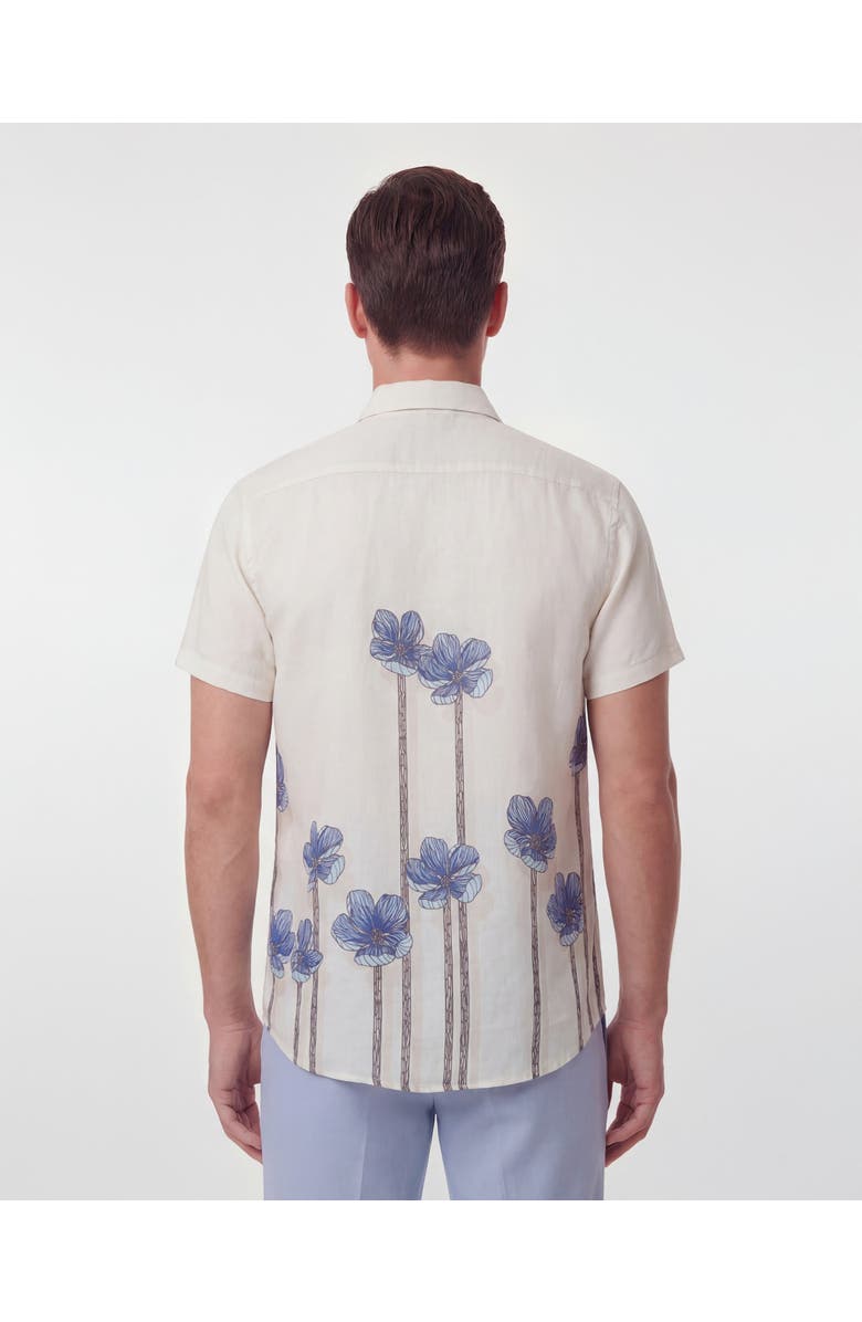 Lords of Harlech Crafty Floral Short Sleeve Fine Linen Shirt, Alternate, color, Crafty Floral Ivory